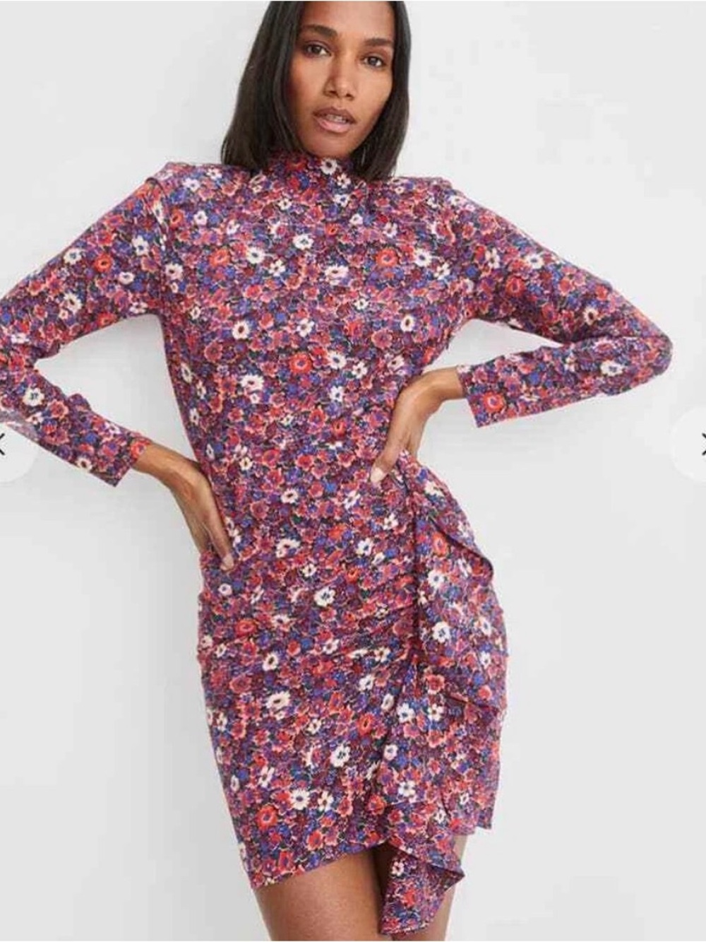 Veronica Beard Louella Floral Stretch Silk-Satin Mini Dress Size 8 $648 MSRP